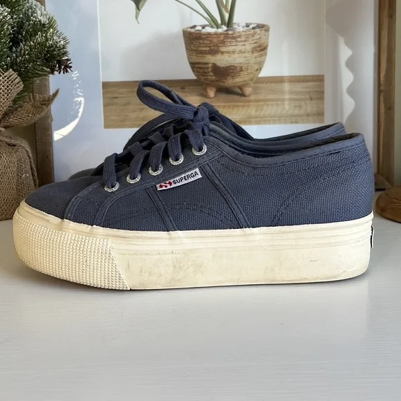 Superga Blue Platform Sneakers - Picture 5 of 8